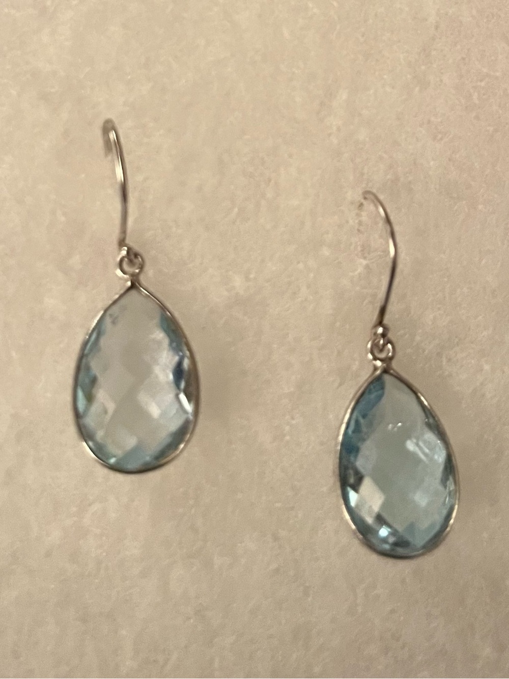 Pale Blue Crystal Drop Earrings